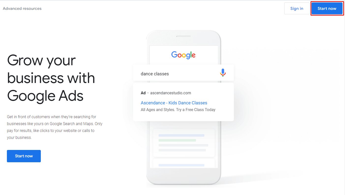 Otvaranje Google Ads naloga prvi korak